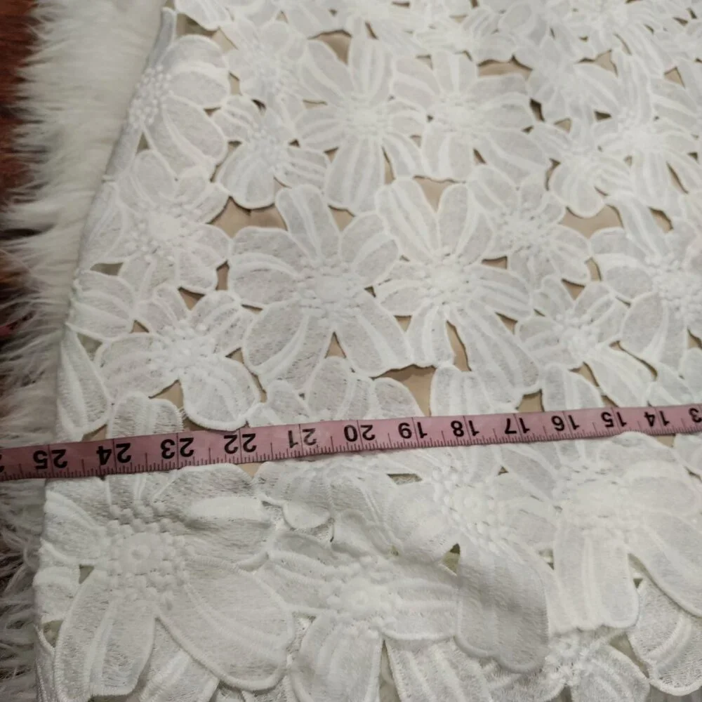 Stone Cold Fox White Floral Lace Strapless Midi Summer Bachelorette Dress XS - Picture 9 of 10